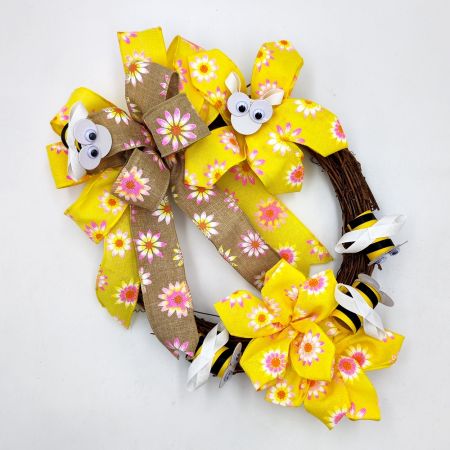 Springtime Bees and Blooms Wreath